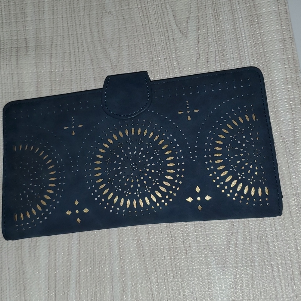 XL Navy Suede wallet